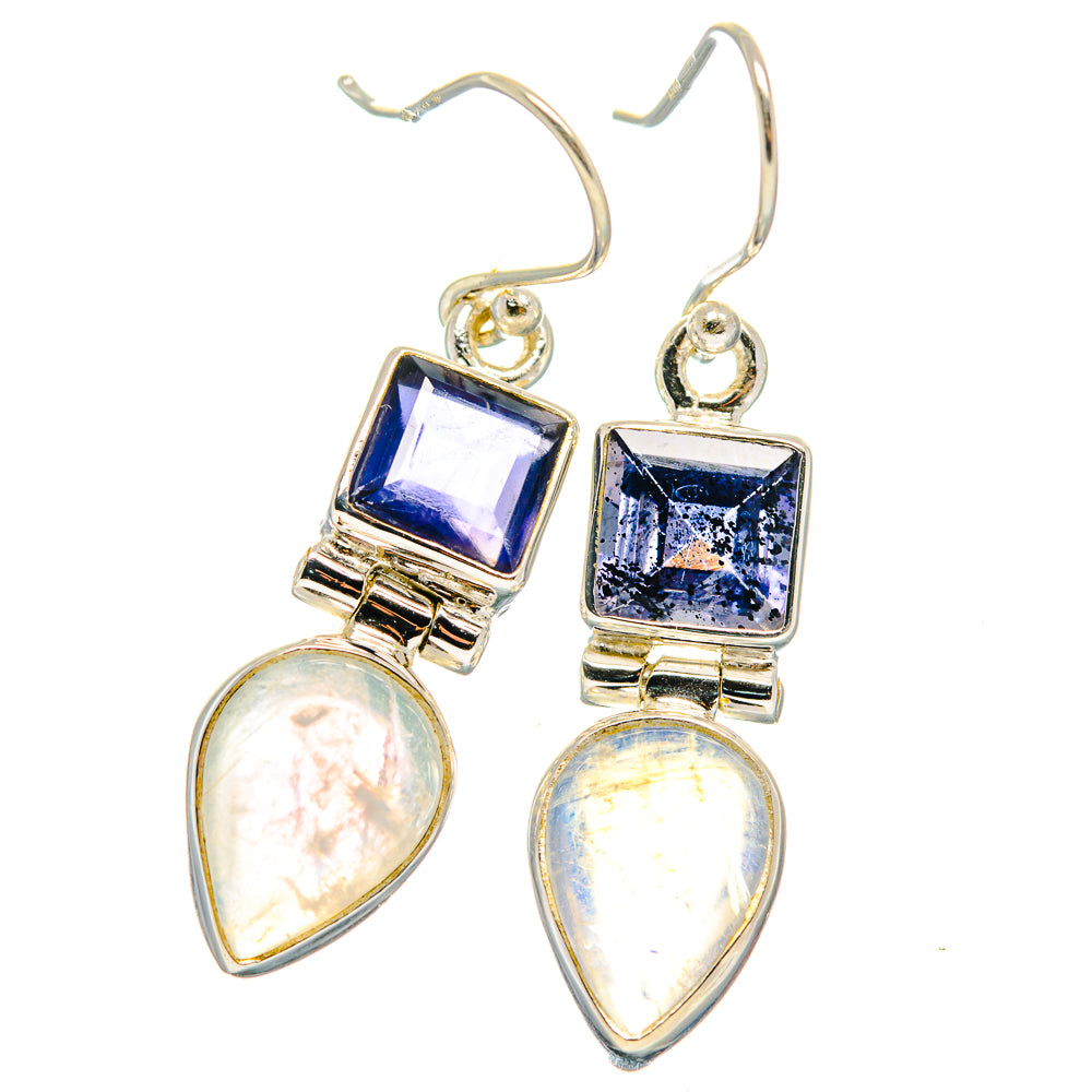 Rainbow Moonstone Earrings handcrafted by Anasilvercos - EARR424229