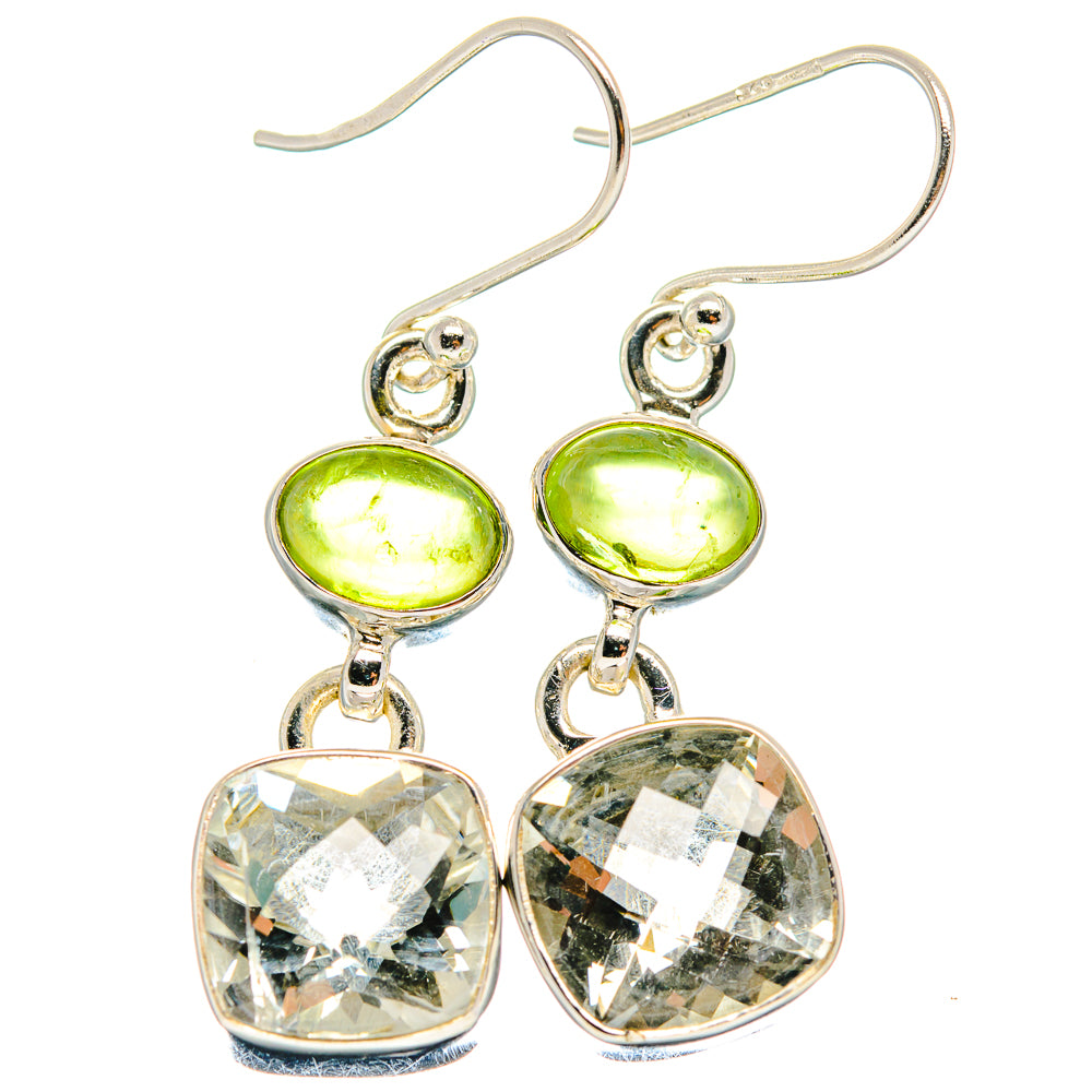 Green Amethyst Earrings handcrafted by Anasilvercos - EARR424236
