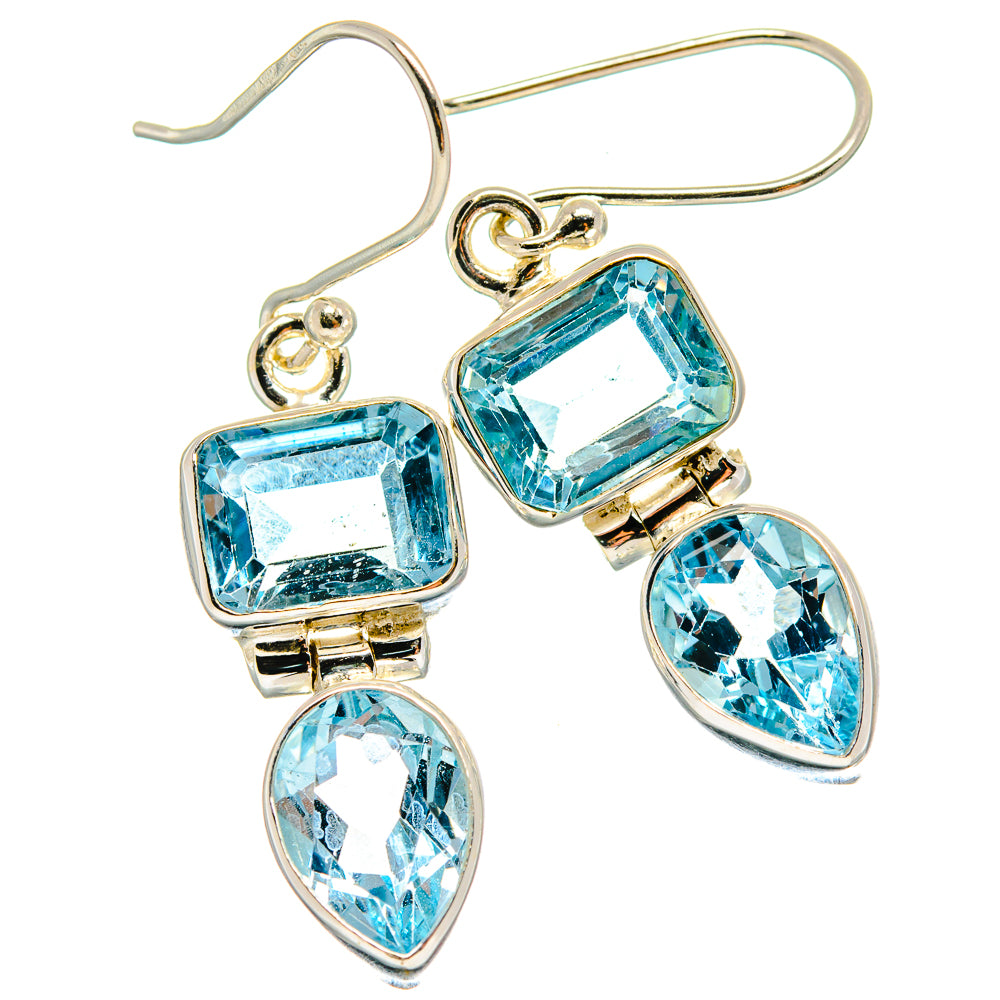 Blue Topaz Earrings handcrafted by Anasilvercos - EARR424275
