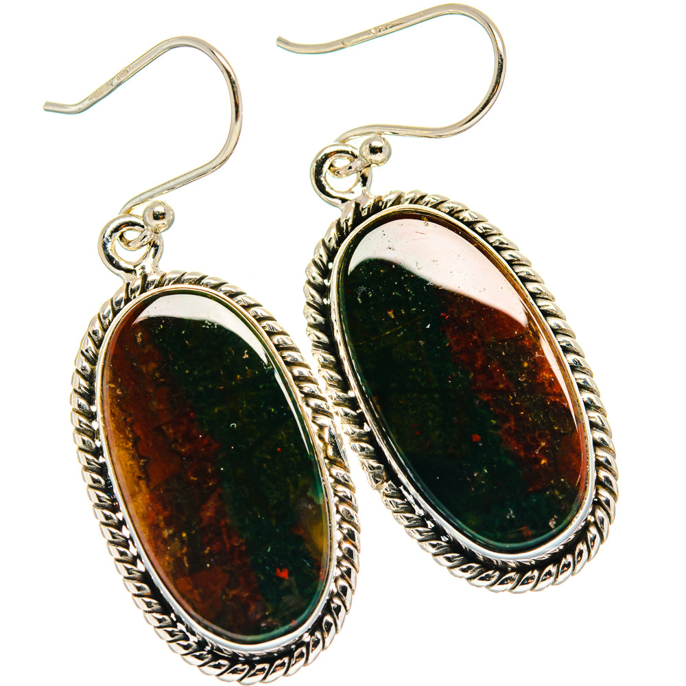 Bloodstone Earrings handcrafted by Anasilvercos - EARR424280