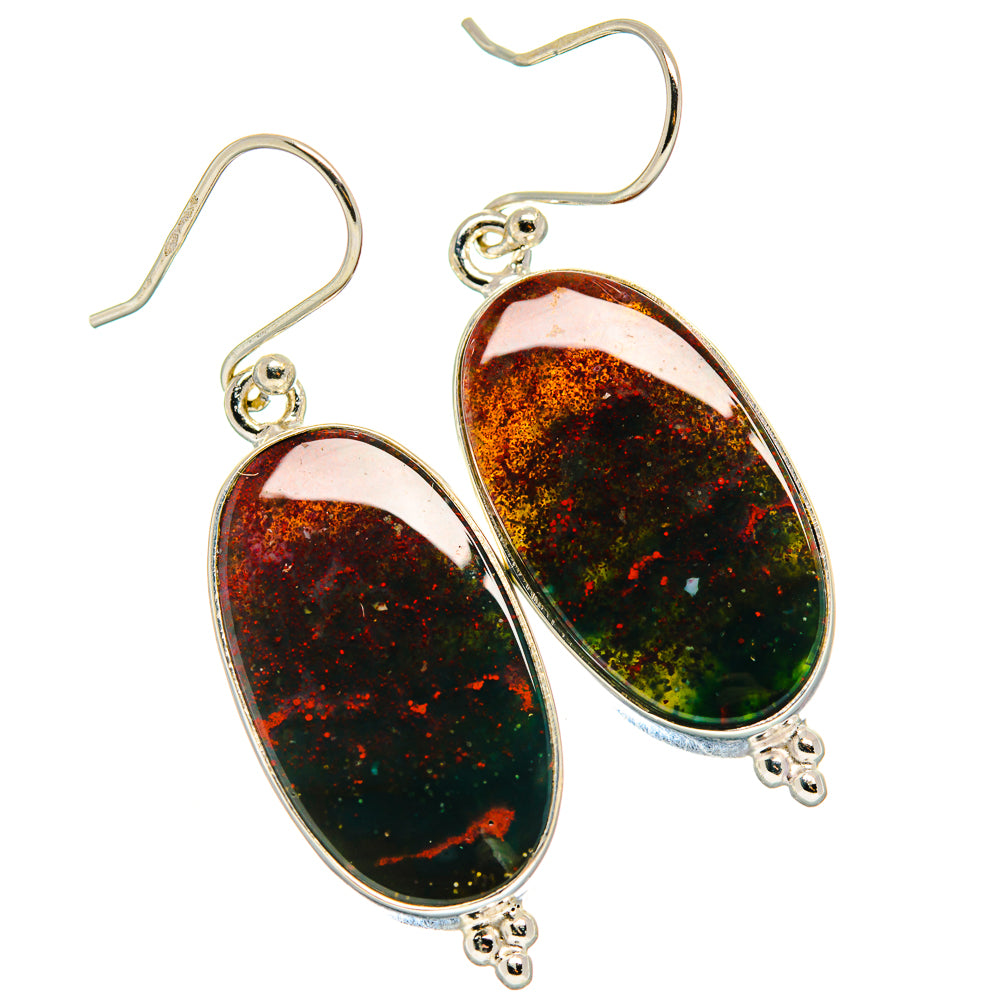 Bloodstone Earrings handcrafted by Anasilvercos - EARR424284