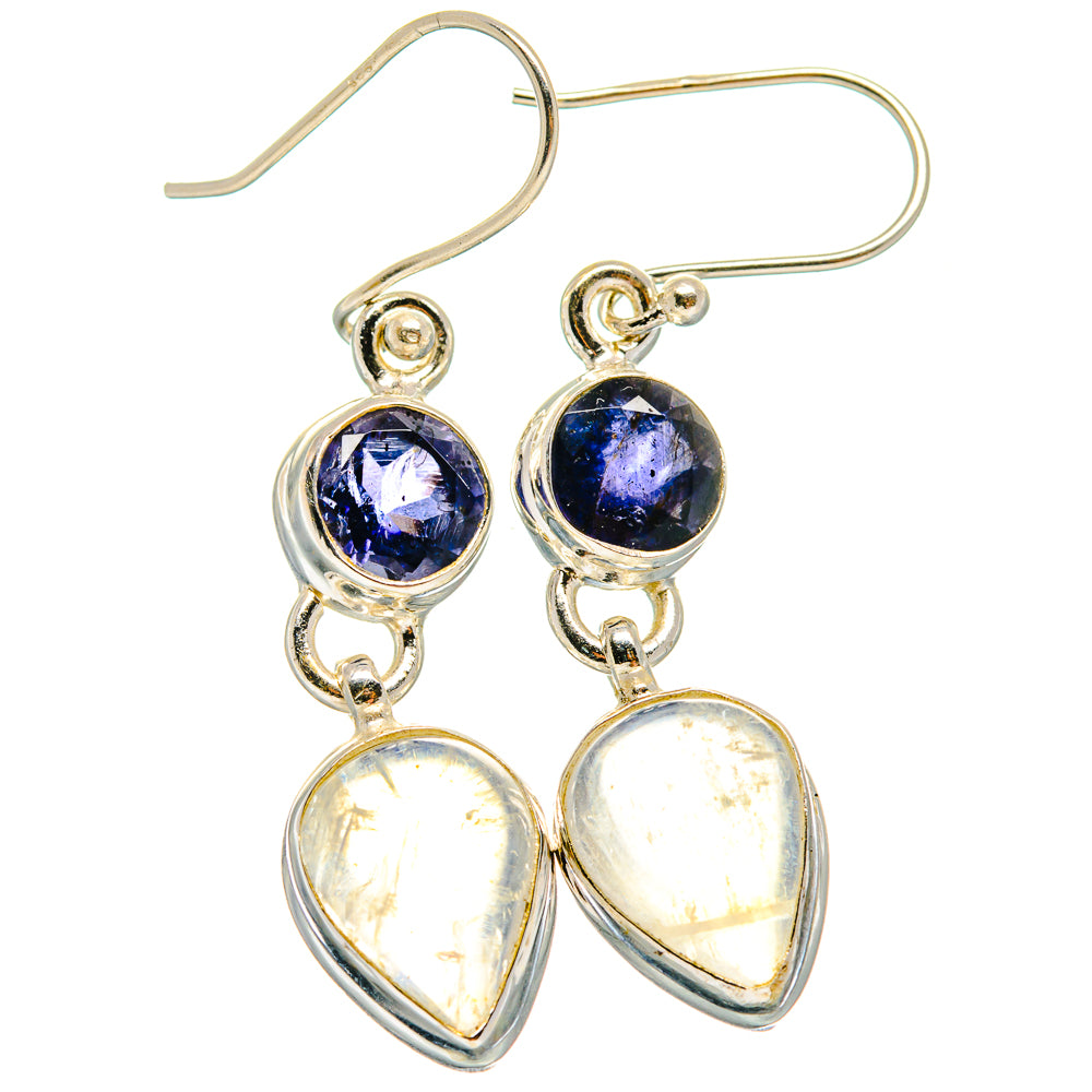 Rainbow Moonstone Earrings handcrafted by Anasilvercos - EARR424295