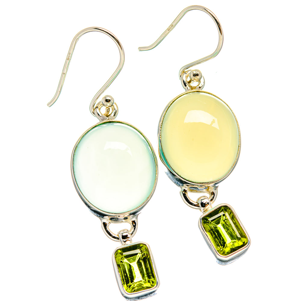 Aqua Chalcedony Earrings handcrafted by Anasilvercos - EARR424298