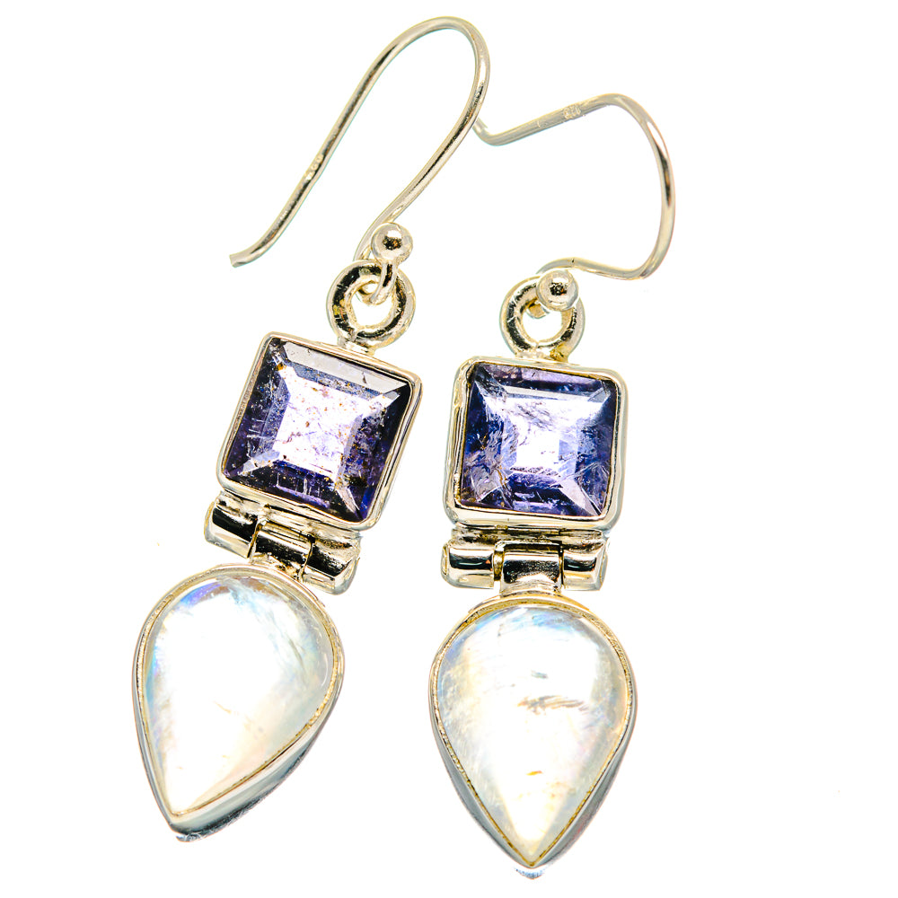 Rainbow Moonstone Earrings handcrafted by Anasilvercos - EARR424321