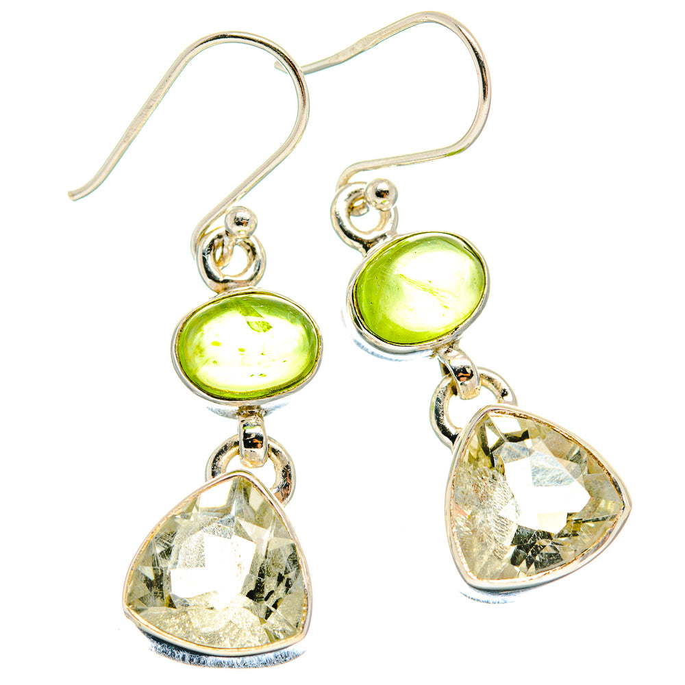 Green Amethyst Earrings handcrafted by Anasilvercos - EARR424326