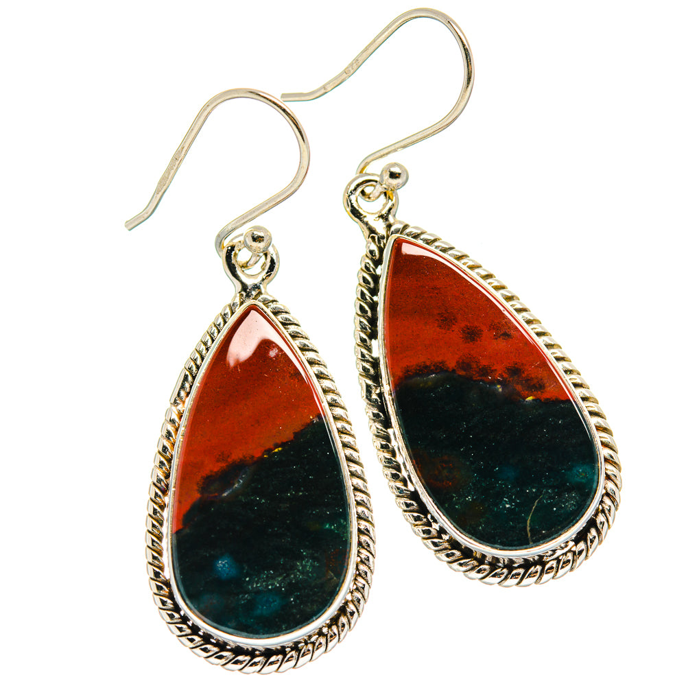 Bloodstone Earrings handcrafted by Anasilvercos - EARR424330