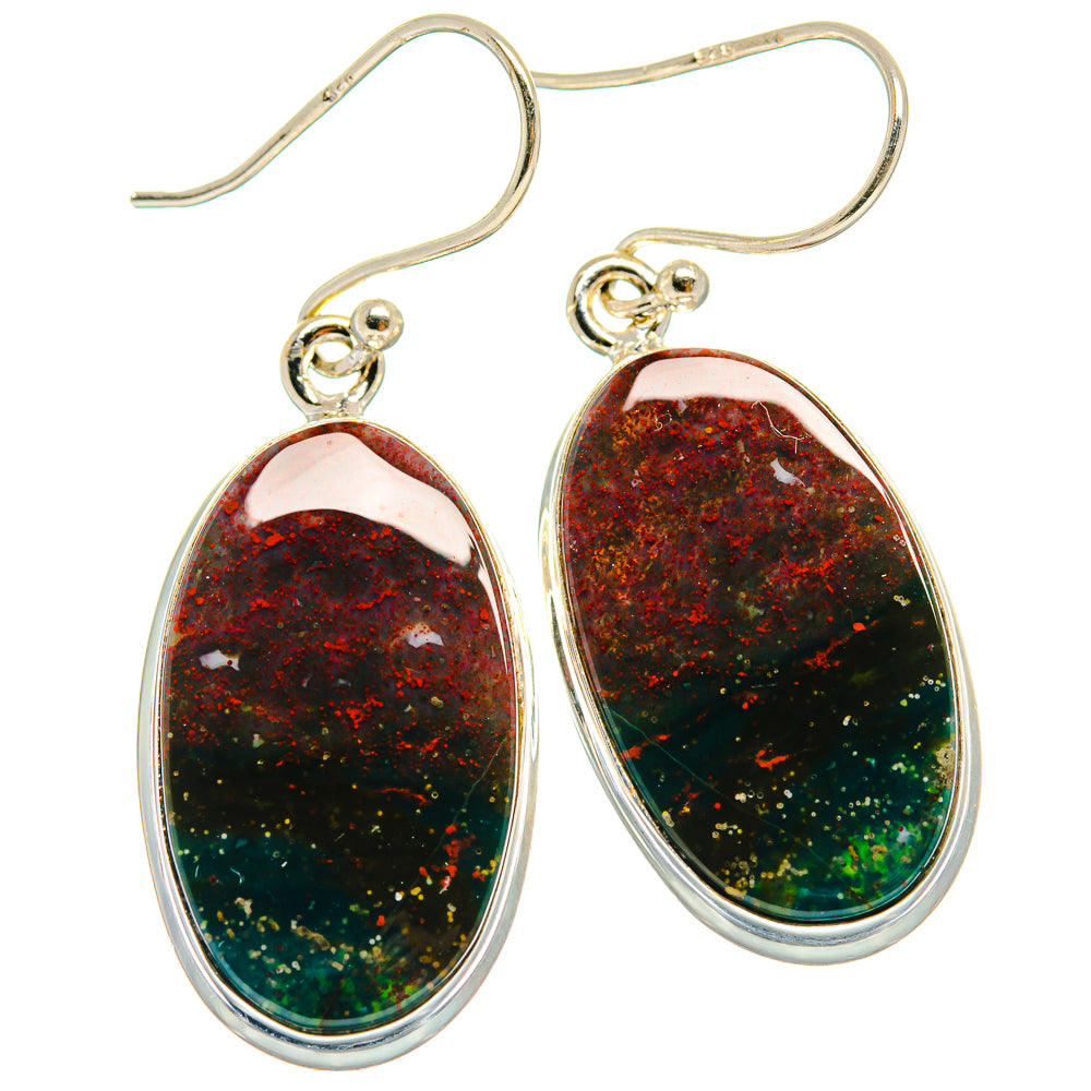 Bloodstone Earrings handcrafted by Anasilvercos - EARR424338