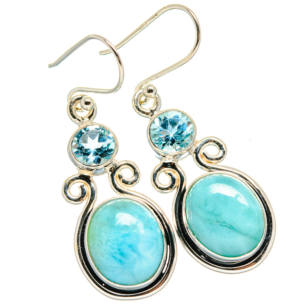 Larimar Earrings handcrafted by Anasilvercos - EARR424350