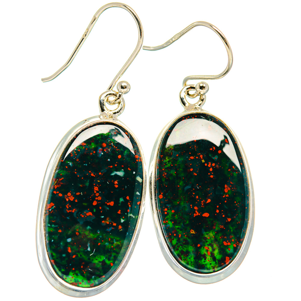 Bloodstone Earrings handcrafted by Anasilvercos - EARR424352