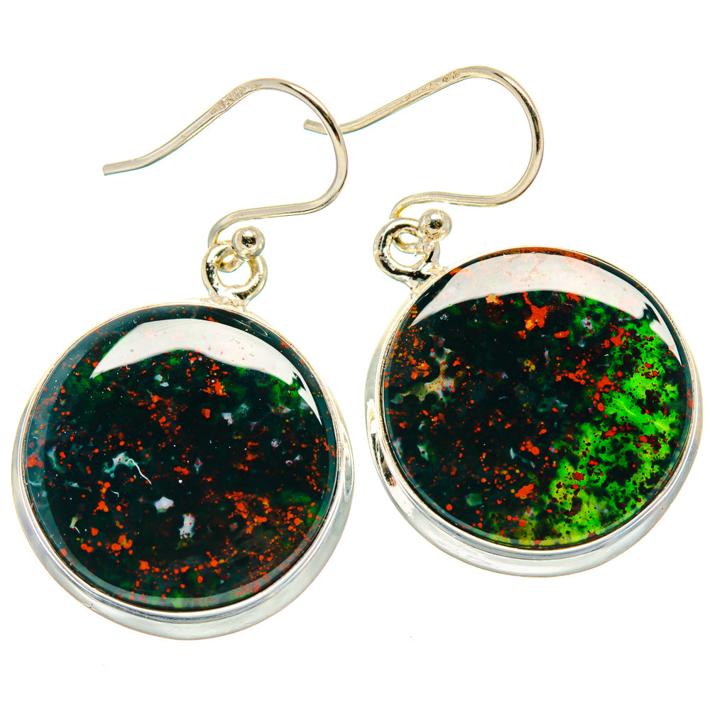 Bloodstone Earrings handcrafted by Anasilvercos - EARR424358