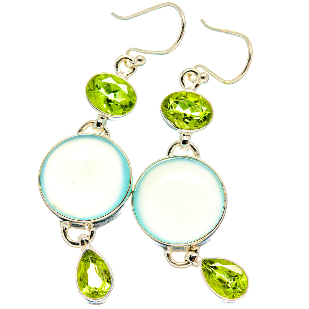 Aqua Chalcedony Earrings handcrafted by Anasilvercos - EARR424359