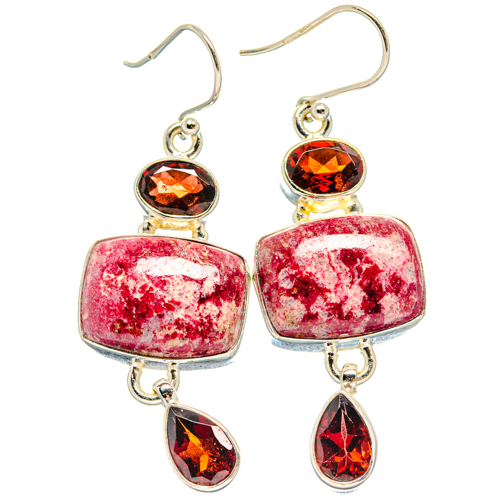 Thulite Earrings handcrafted by Anasilvercos - EARR424360