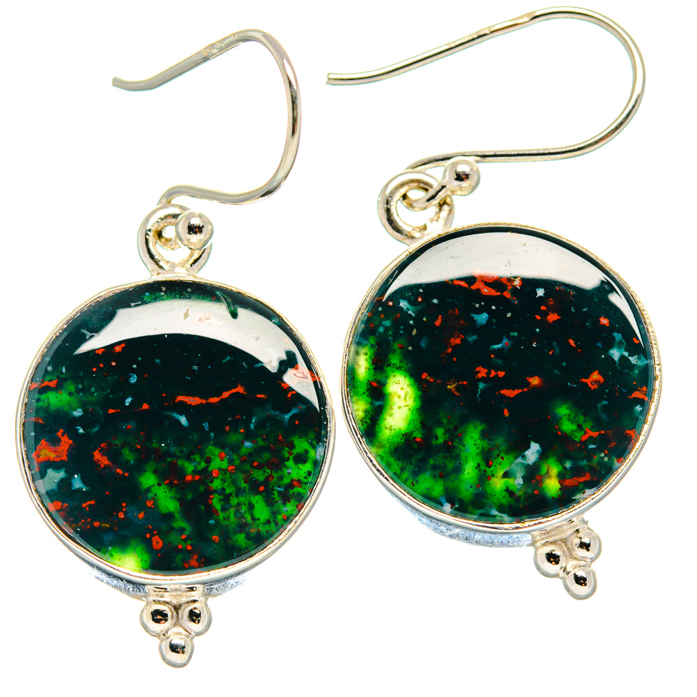 Bloodstone Earrings handcrafted by Anasilvercos - EARR424363