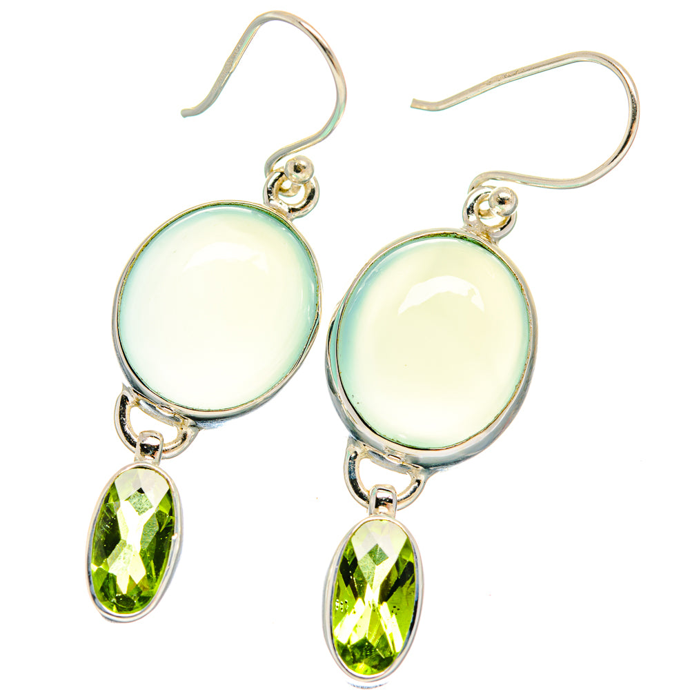 Aqua Chalcedony Earrings handcrafted by Anasilvercos - EARR424373