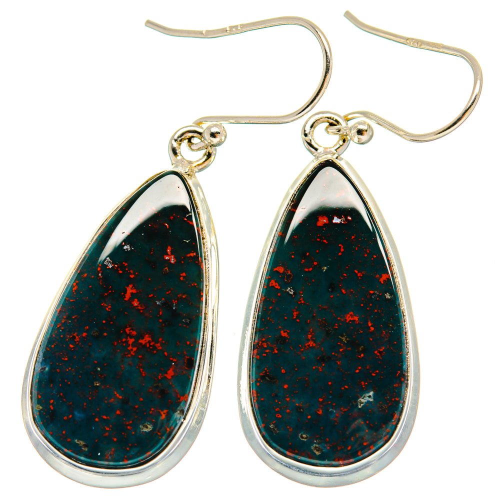 Bloodstone Earrings handcrafted by Anasilvercos - EARR424374