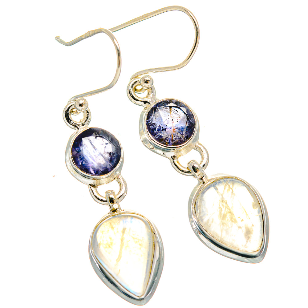 Rainbow Moonstone Earrings handcrafted by Anasilvercos - EARR424394