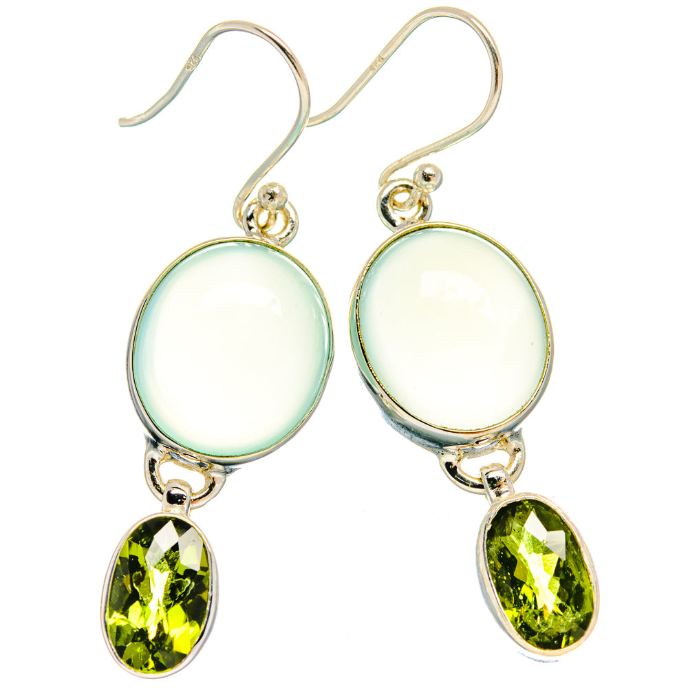 Aqua Chalcedony Earrings handcrafted by Anasilvercos - EARR424403