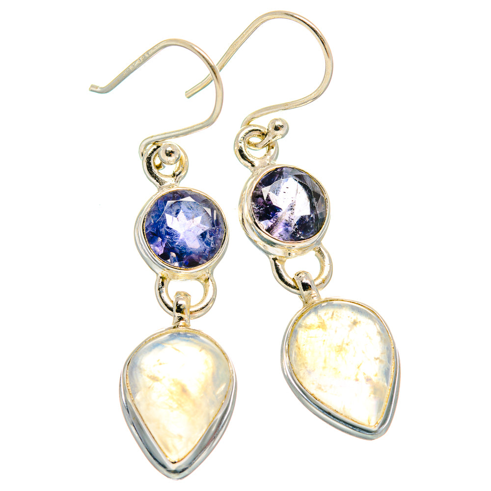 Rainbow Moonstone Earrings handcrafted by Anasilvercos - EARR424408