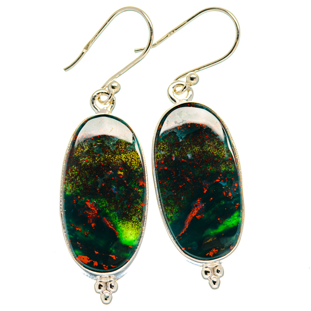 Bloodstone Earrings handcrafted by Anasilvercos - EARR424412