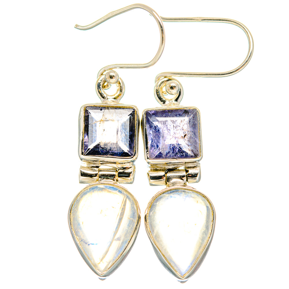 Rainbow Moonstone Earrings handcrafted by Anasilvercos - EARR424417