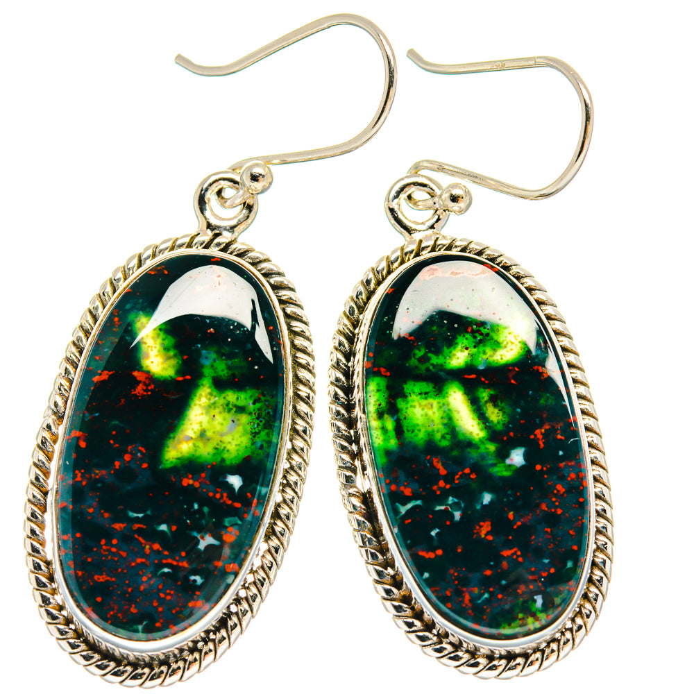 Bloodstone Earrings handcrafted by Anasilvercos - EARR424424