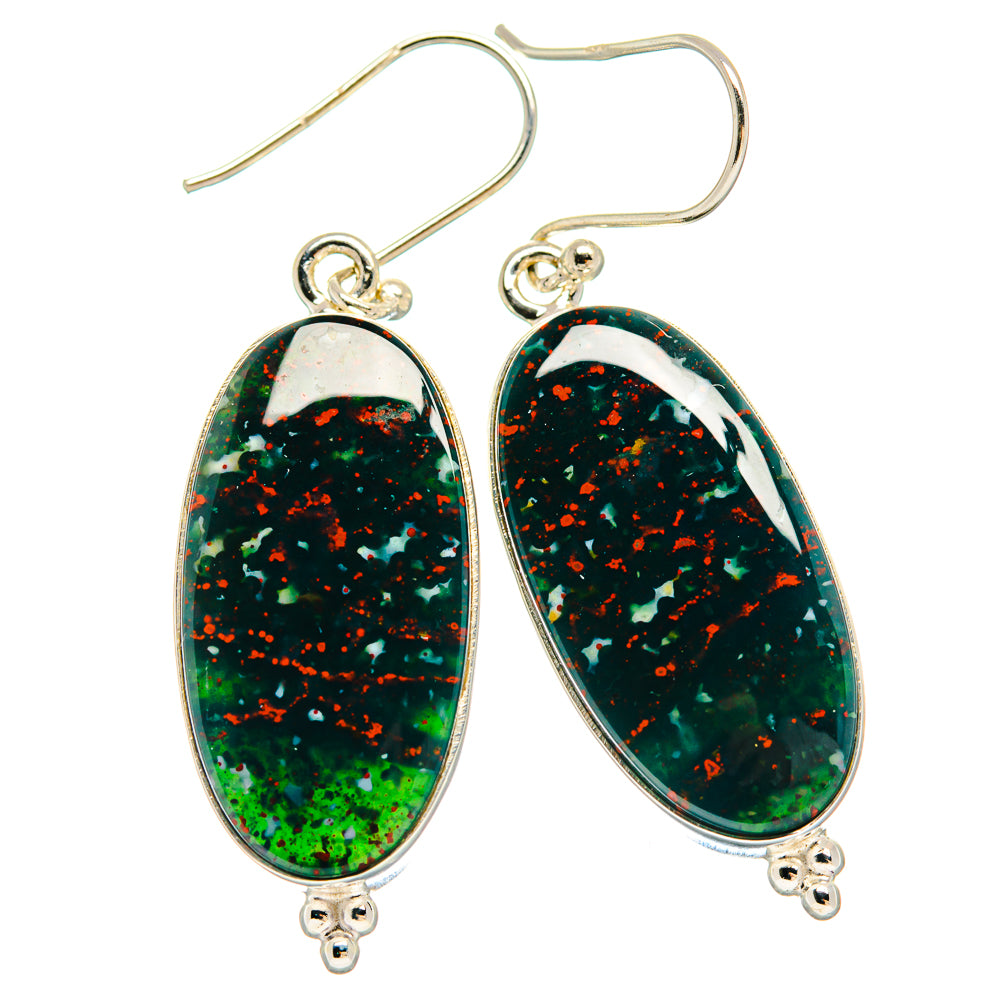 Bloodstone Earrings handcrafted by Anasilvercos - EARR424429