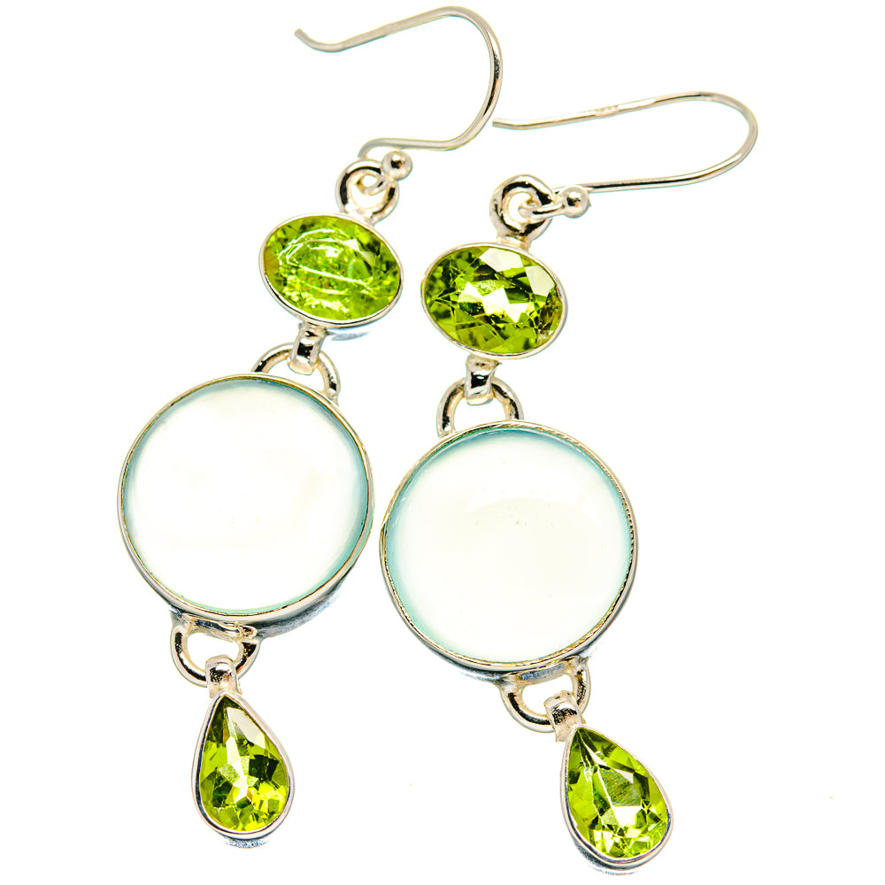 Aqua Chalcedony Earrings handcrafted by Anasilvercos - EARR424444