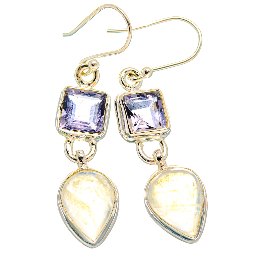 Rainbow Moonstone Earrings handcrafted by Anasilvercos - EARR424451