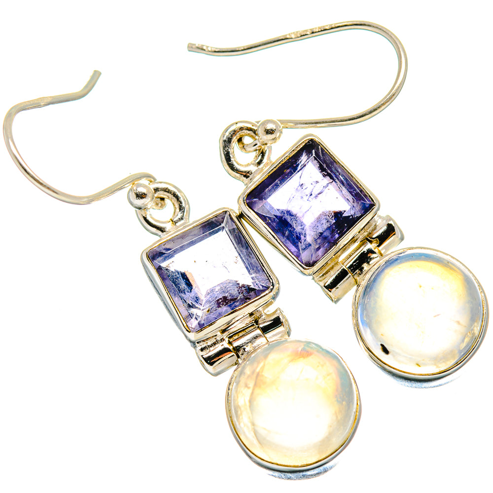 Rainbow Moonstone Earrings handcrafted by Anasilvercos - EARR424465