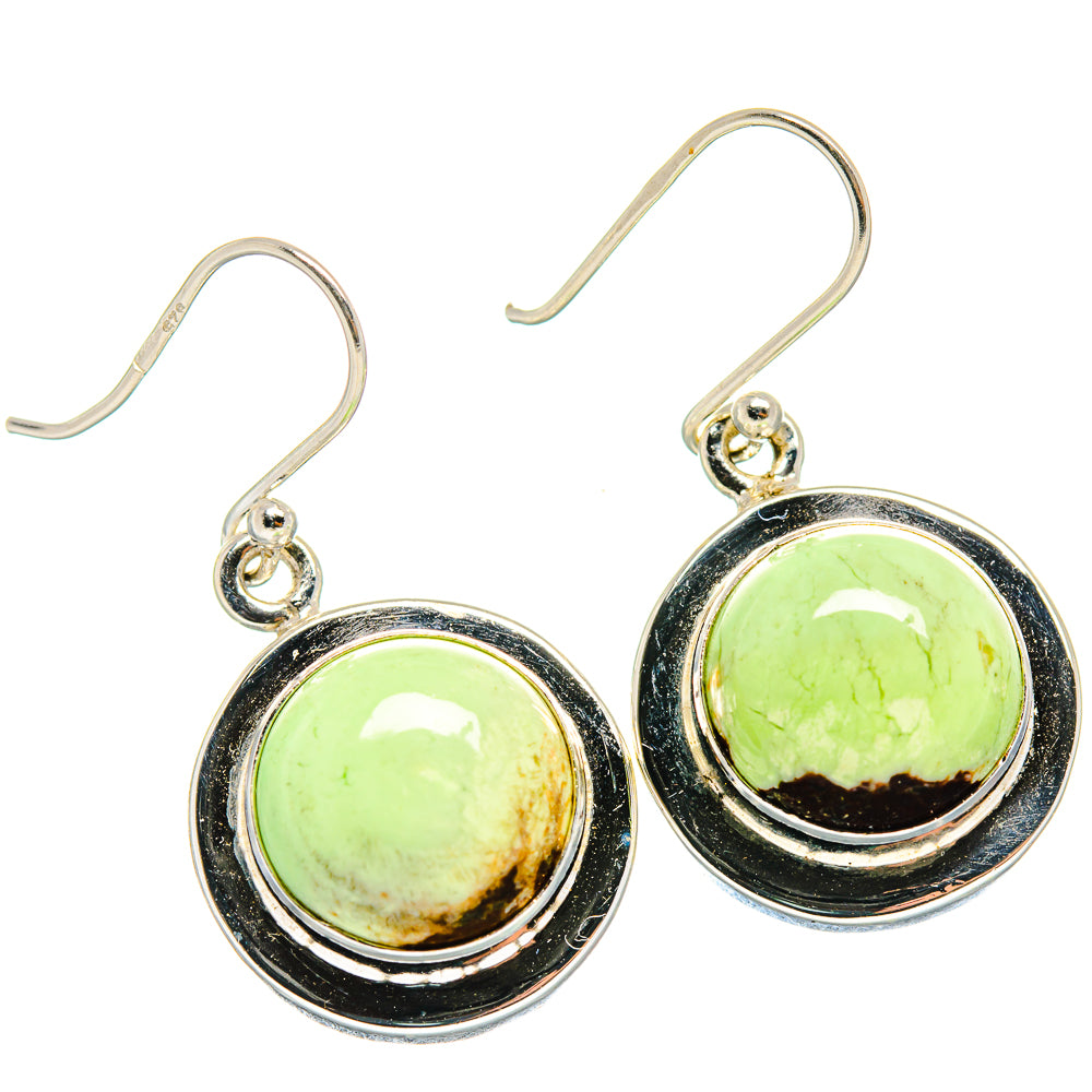 Lemon Chrysoprase Earrings handcrafted by Anasilvercos - EARR424466
