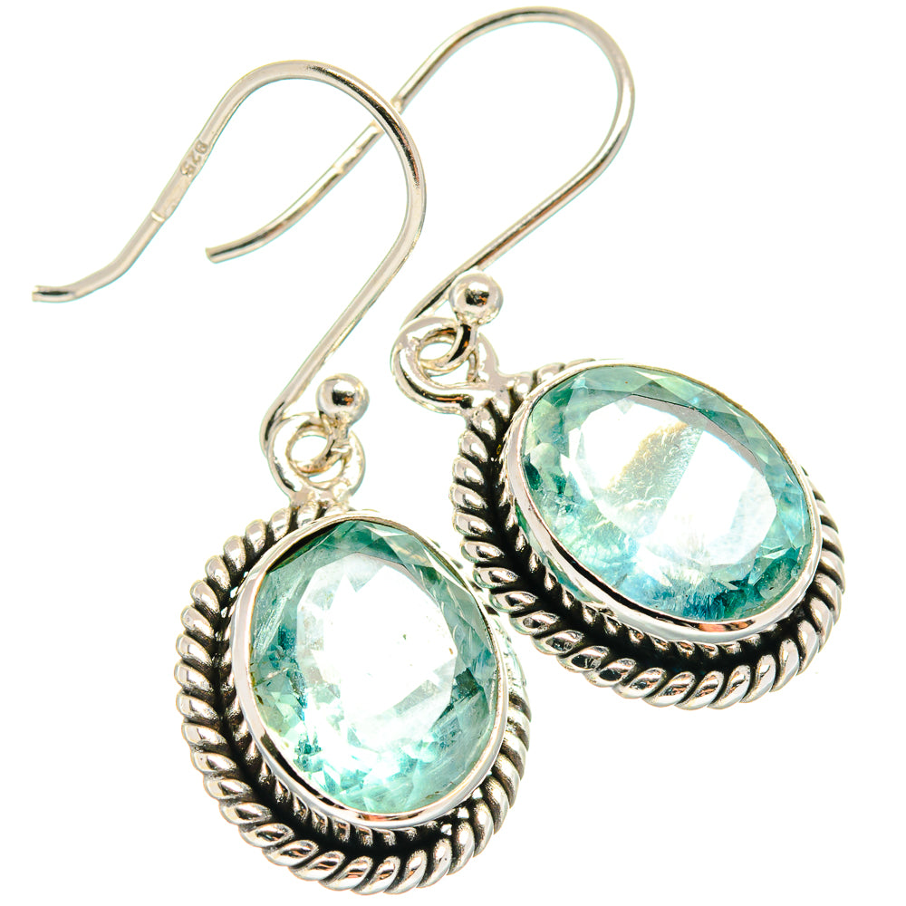 Blue Fluorite Earrings handcrafted by Anasilvercos - EARR424500
