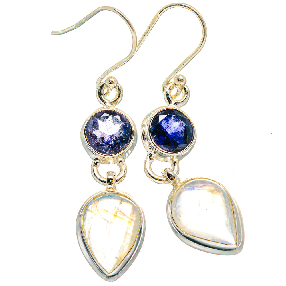 Rainbow Moonstone Earrings handcrafted by Anasilvercos - EARR424506