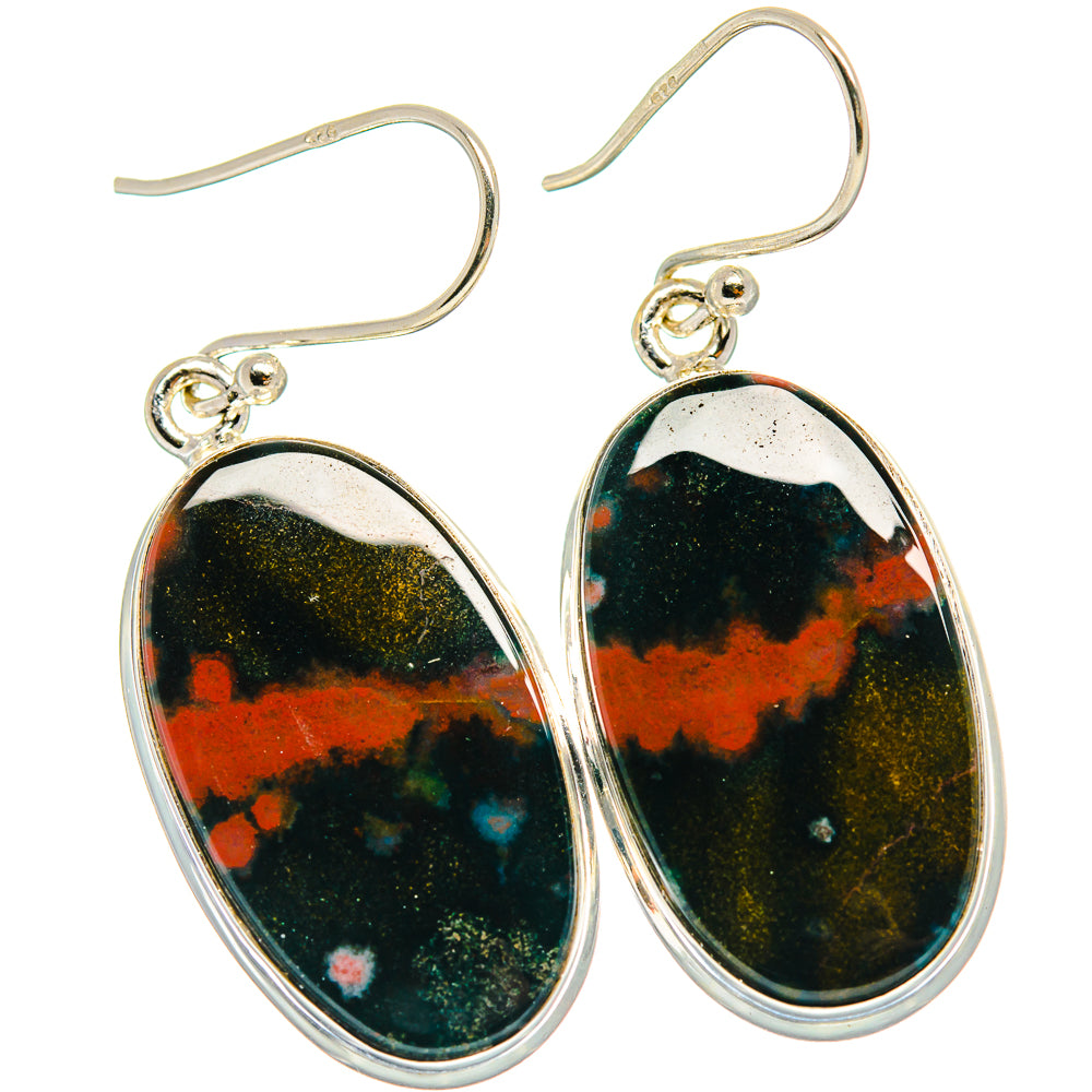 Ocean Jasper Earrings handcrafted by Anasilvercos - EARR424511 - Photo 2