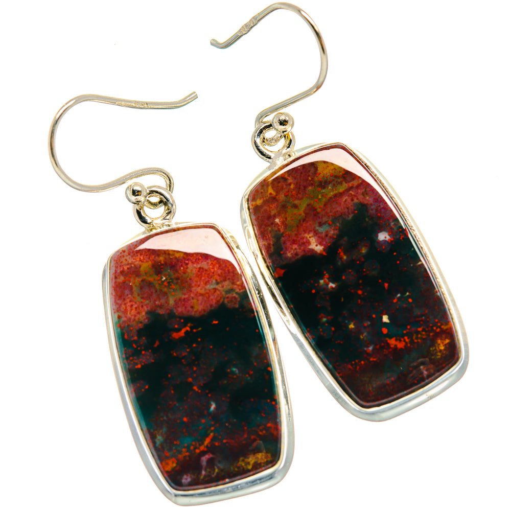 Bloodstone Earrings handcrafted by Anasilvercos - EARR424512 - Photo 2
