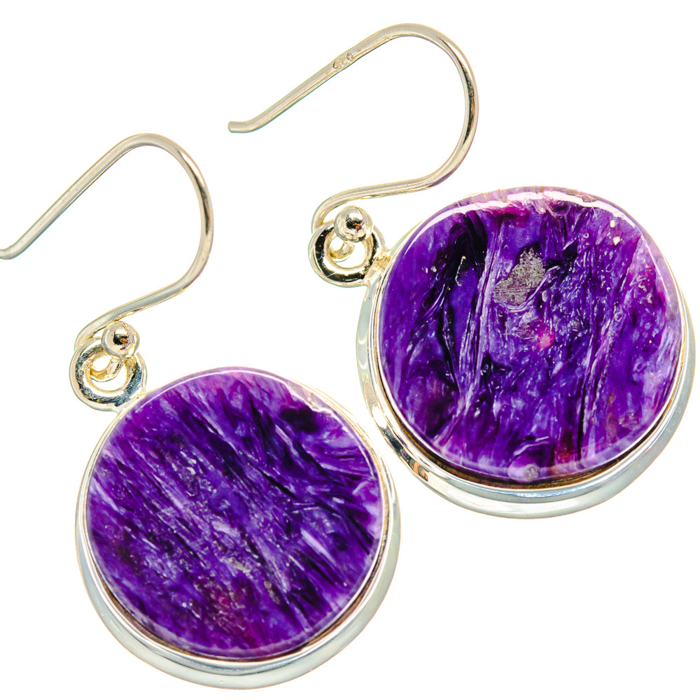 Charoite Earrings handcrafted by Anasilvercos - EARR424513 - Photo 2