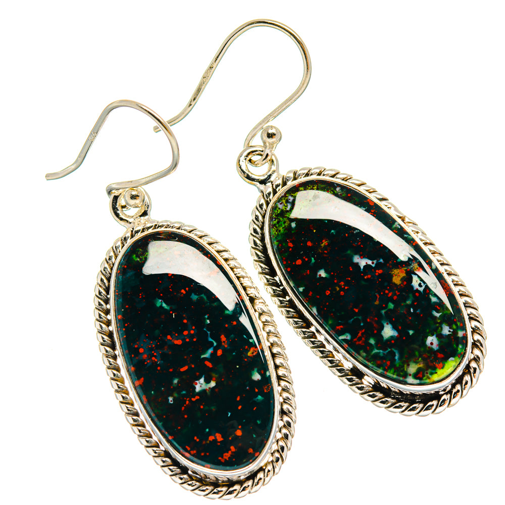 Bloodstone Earrings handcrafted by Anasilvercos - EARR424522