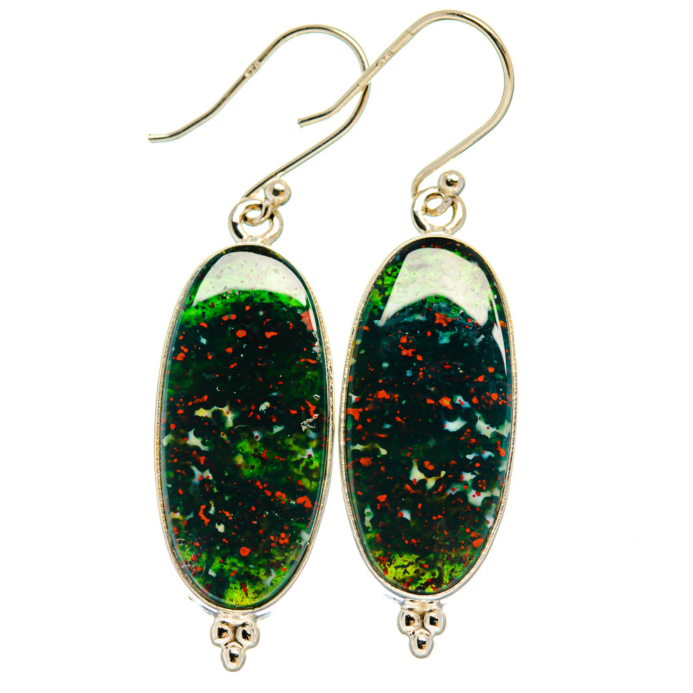 Bloodstone Earrings handcrafted by Anasilvercos - EARR424537