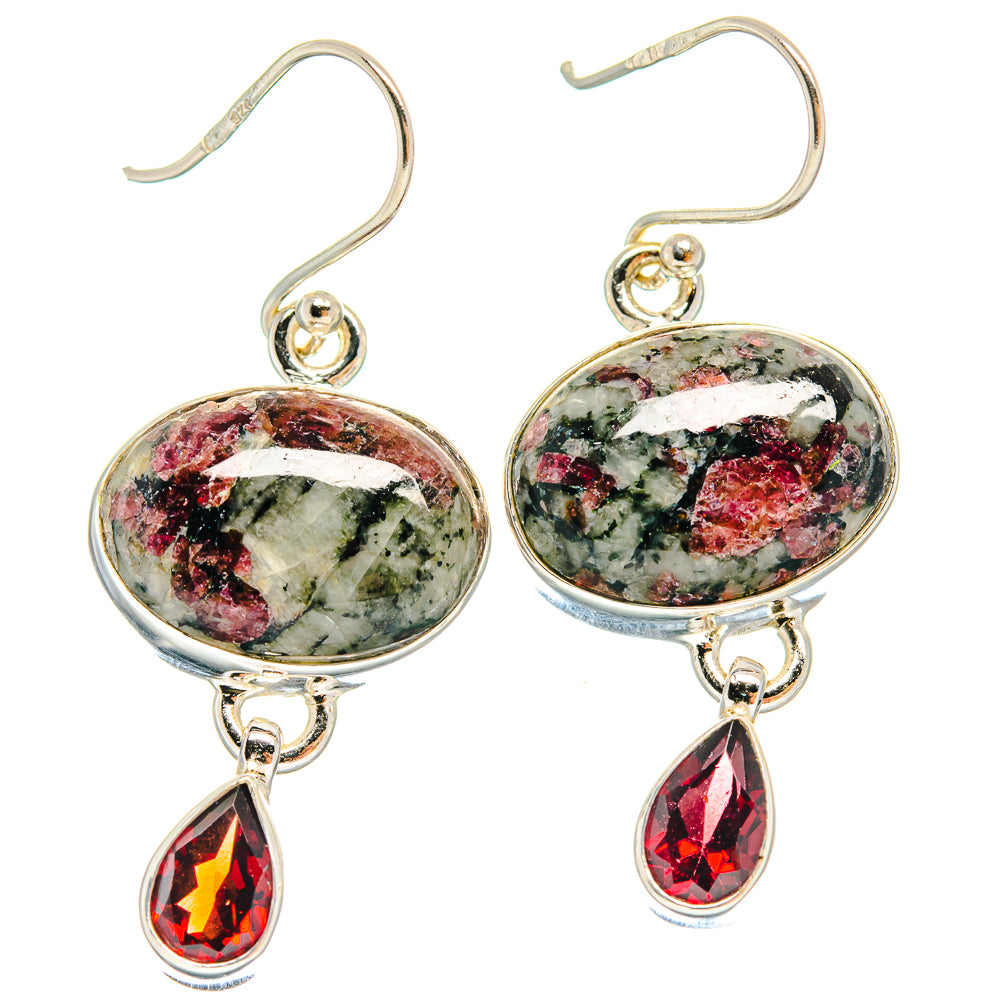 Russian Eudialyte Earrings handcrafted by Anasilvercos - EARR424546