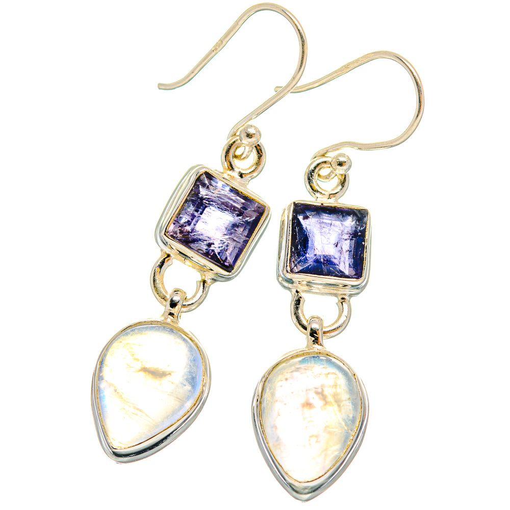 Rainbow Moonstone Earrings handcrafted by Anasilvercos - EARR424547