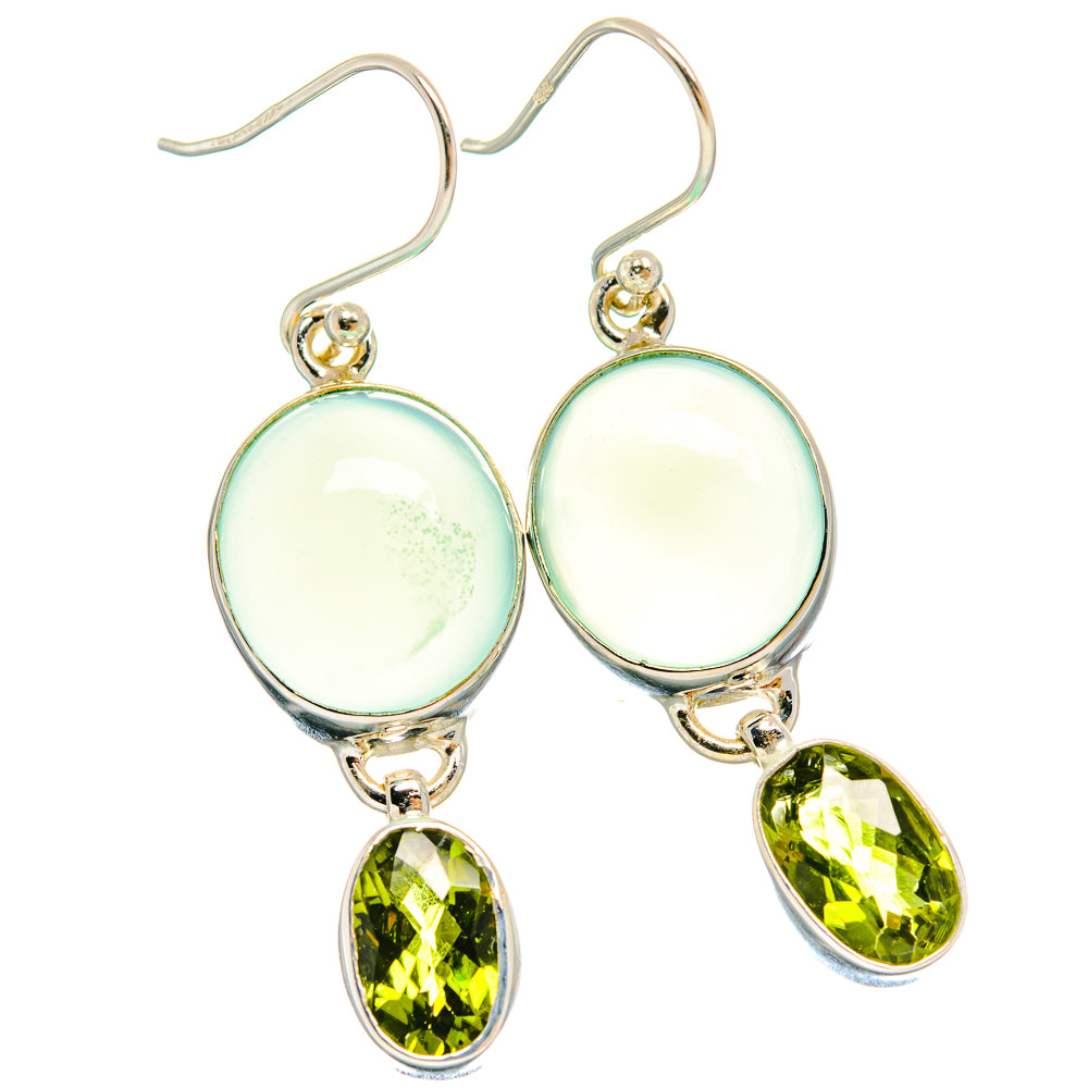 Aqua Chalcedony Earrings handcrafted by Anasilvercos - EARR424549 - Photo 2
