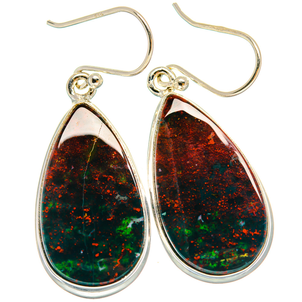 Bloodstone Earrings handcrafted by Anasilvercos - EARR424564