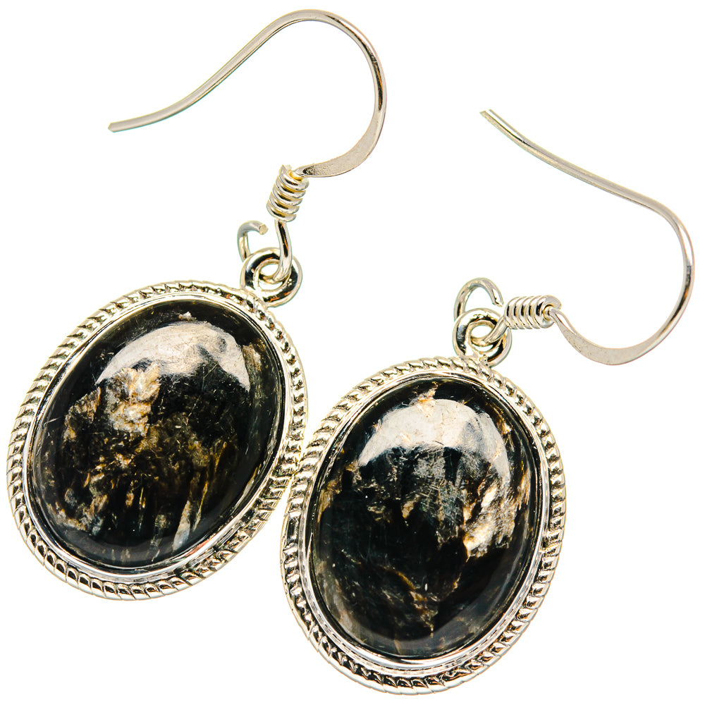 Golden Seraphinite Earrings handcrafted by Anasilvercos - EARR424583 - Photo 2