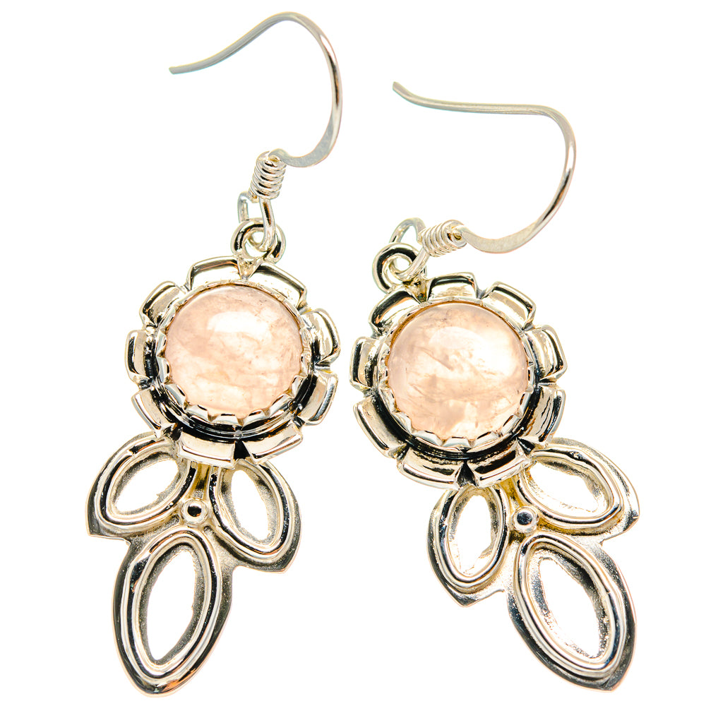 Rose Quartz Earrings handcrafted by Anasilvercos - EARR424599