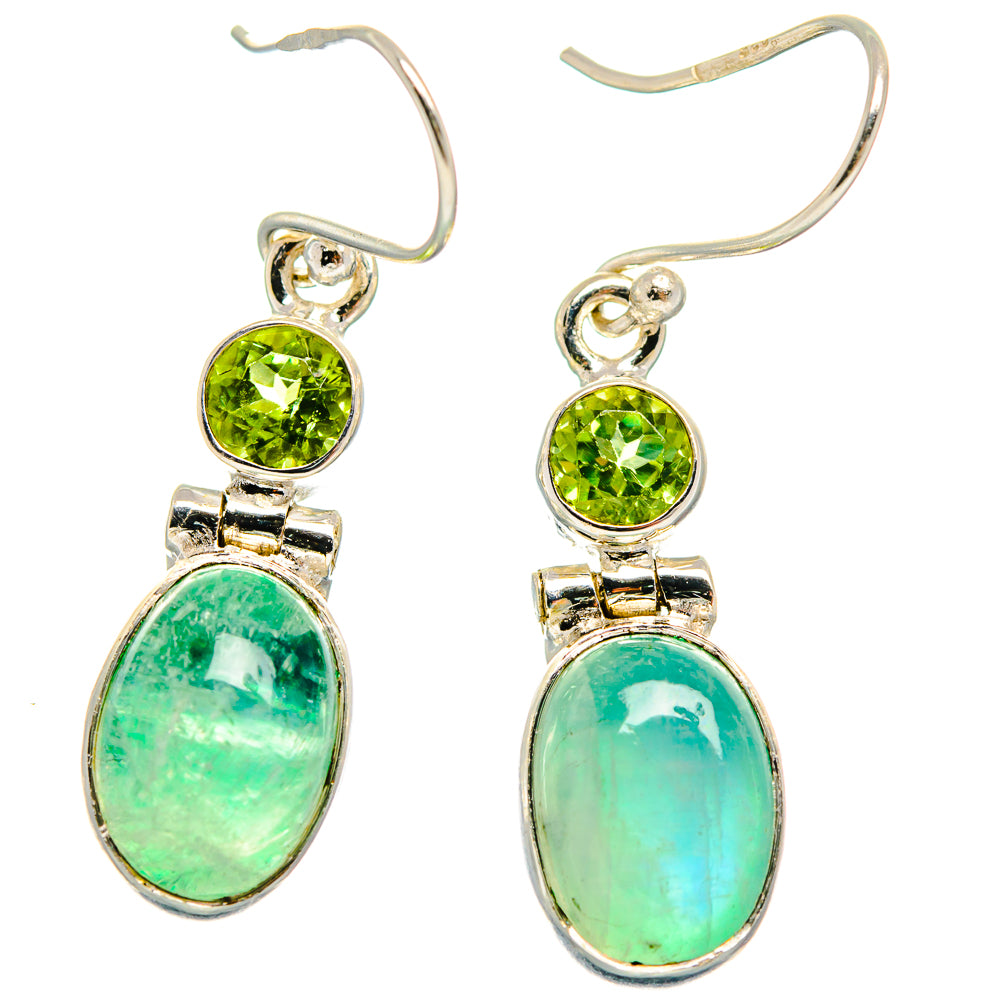 Green Moonstone Earrings handcrafted by Anasilvercos - EARR424622