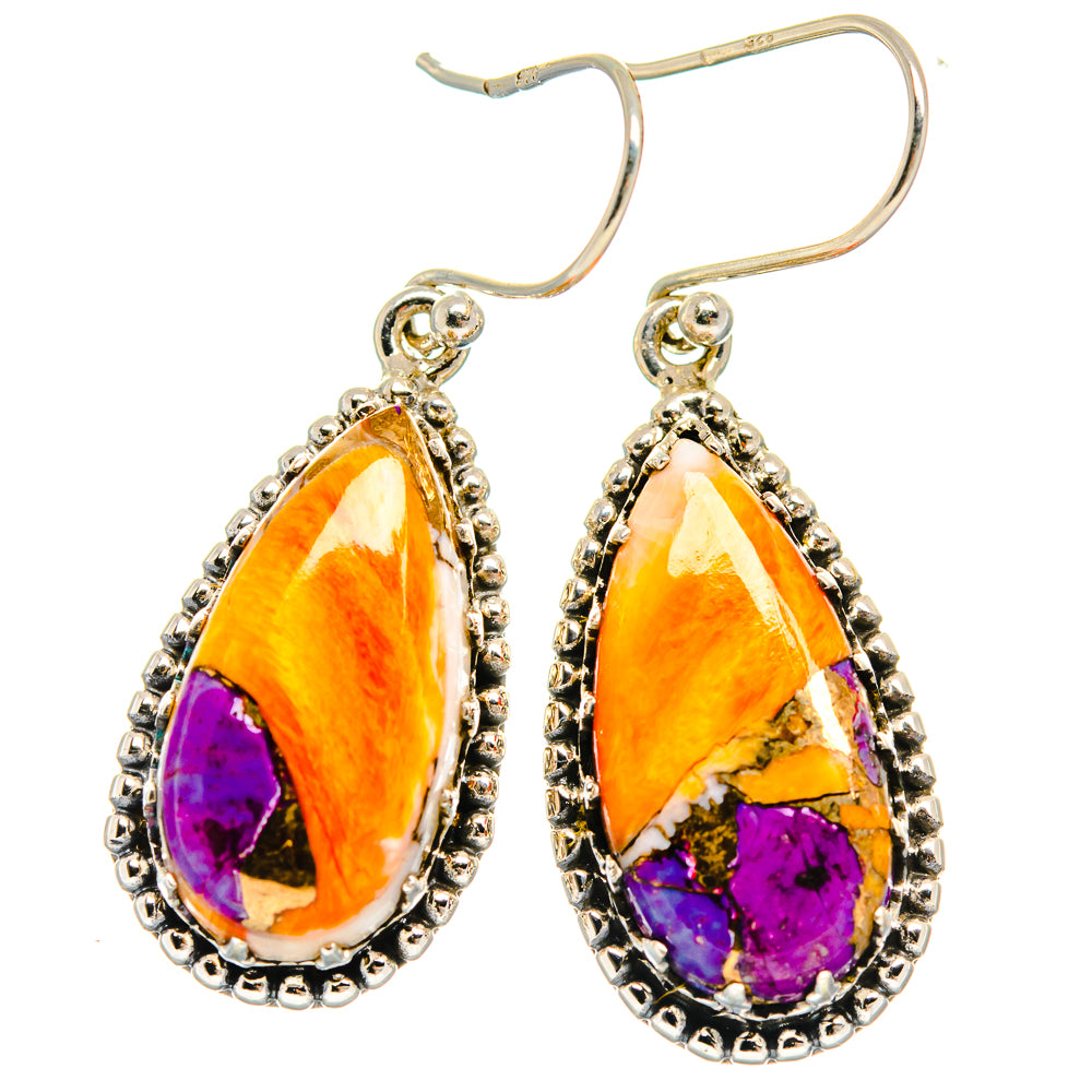 Spiny Oyster Turquoise Earrings handcrafted by Anasilvercos - EARR424623