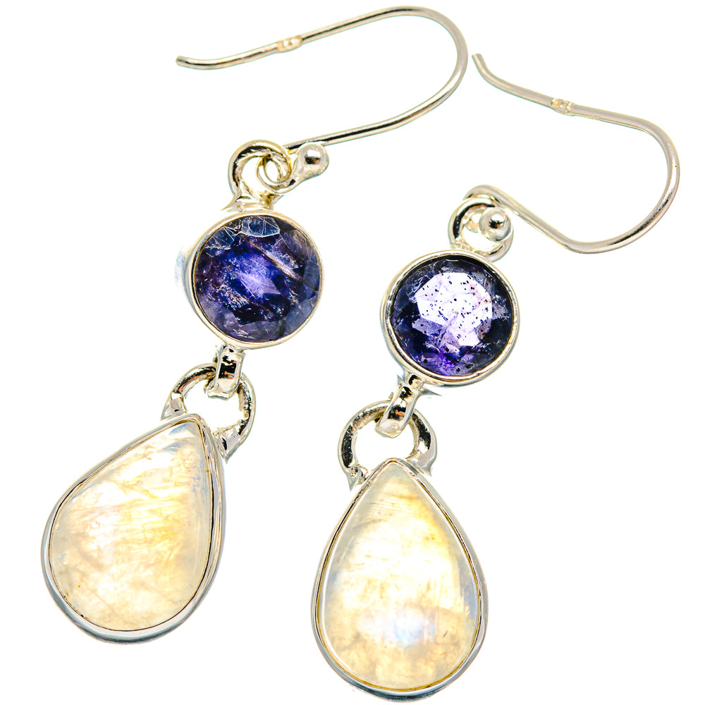 Rainbow Moonstone Earrings handcrafted by Anasilvercos - EARR424625 - Photo 2