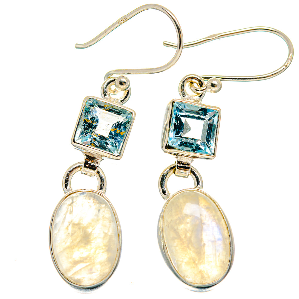 Rainbow Moonstone Earrings handcrafted by Anasilvercos - EARR424626