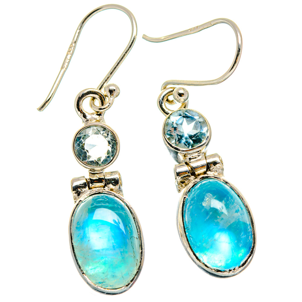 Rainbow Moonstone Earrings handcrafted by Anasilvercos - EARR424627