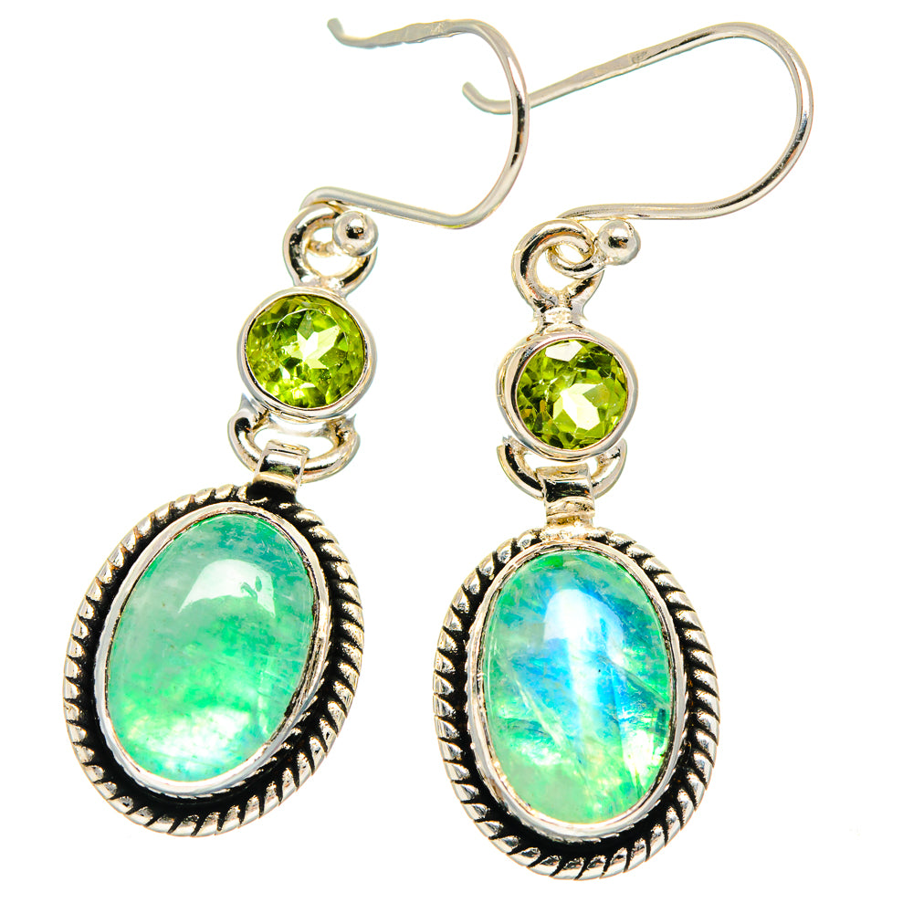 Green Moonstone Earrings handcrafted by Anasilvercos - EARR424630
