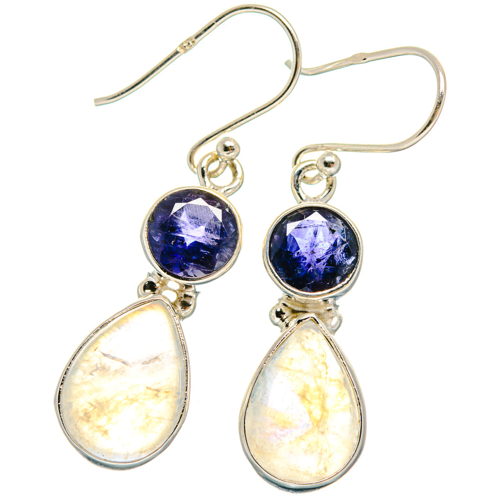Rainbow Moonstone Earrings handcrafted by Anasilvercos - EARR424632